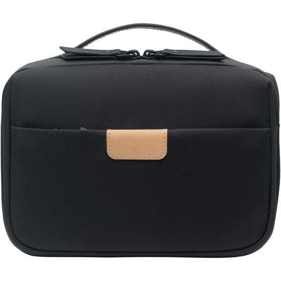 Travel Toiletry Bag for Men Women, Water Repellent Shaving Bag for Toiletries Accessories, Storage Bags with Divider and Handle, Small/Black