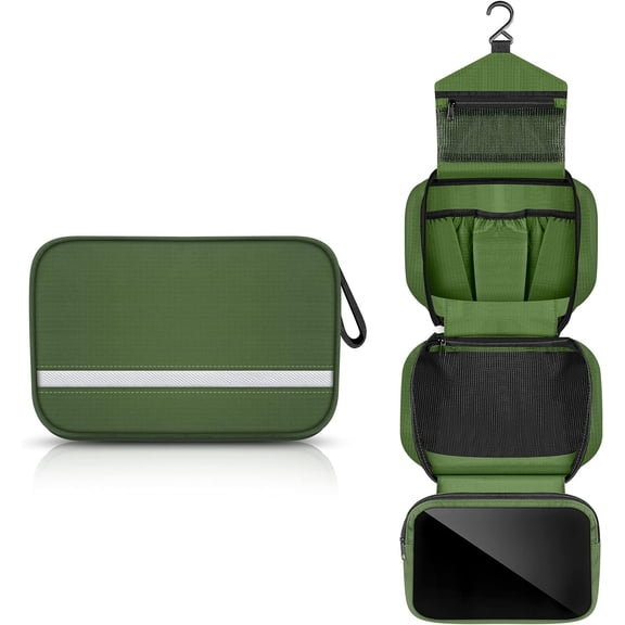 Travel Toiletry Bag for Women, Dopp Kit for Men, Bag Shaving Bag with Hook, Portable Toiletry Organizer for Traveling and Camping