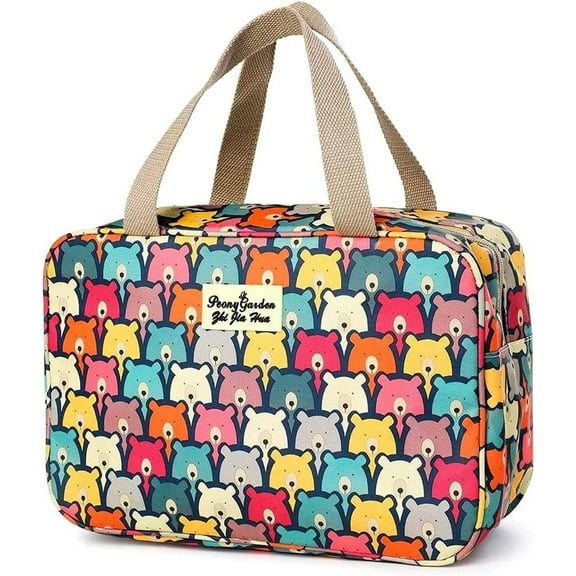 Travel Toiletry Bag for Women, Water-Resistant Cosmetic Bag for Makeup Accessories, Portable Travel Makeup Organizer Little Bear