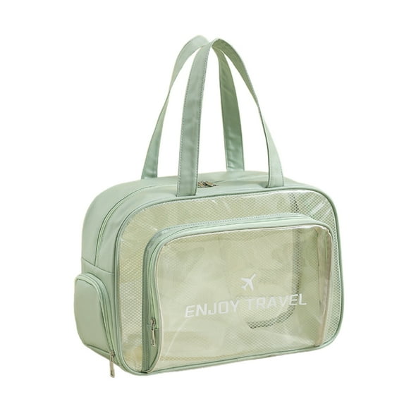 Travel Toiletry Bag, large Clear Plastic Makeup Bags with Zipper, Gym Bag with Shoe Compartment Swimming Bag