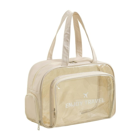 Travel Toiletry Bag, large Clear Plastic Makeup Bags with Zipper, Gym Bag with Shoe Compartment Swimming Bag