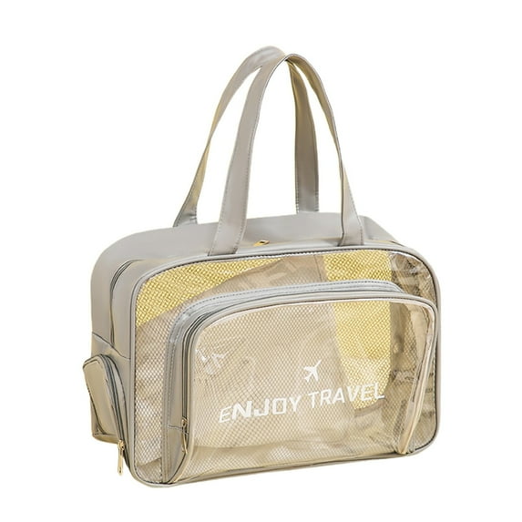Travel Toiletry Bag, large Clear Plastic Makeup Bags with Zipper, Gym Bag with Shoe Compartment Swimming Bag