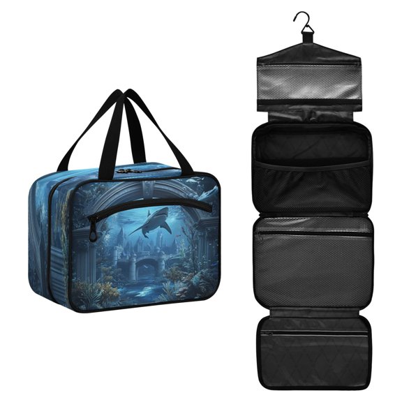 Travel Toiletry Bag with Metal Hook Large Capacity Cosmetic Bag Toiletry Bags for Travel, Gym, Camping Undersea Fantasy World