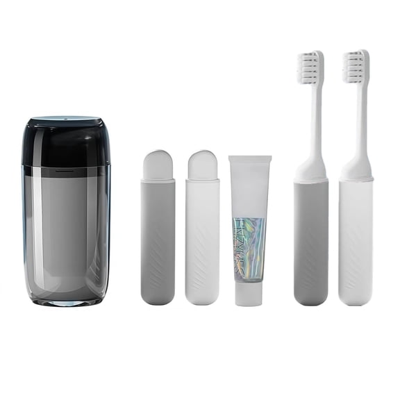 Travel Toiletry Set for 2 People, Portable Toiletry Kit with Reusable Travel Containers, Travel Toiletry Organizer with Cups, Travel Size Essentials Toiletry Kit for Travel, Camping, Business Trip