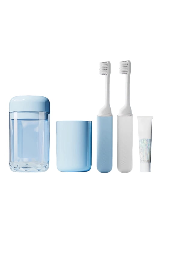 Travel Toiletry Set for 2 People, Portable Toiletry Kit with Reusable Travel Containers, Travel Toiletry Organizer with Cups, Travel Size Essentials Toiletry Kit for Travel, Camping, Business Trip