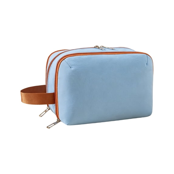 Travel Toiletry and Makeup Organizer Bag with Double-Zip Compartments, Portable Storage for Cosmetics, Beauty Supplies, and Personal Items