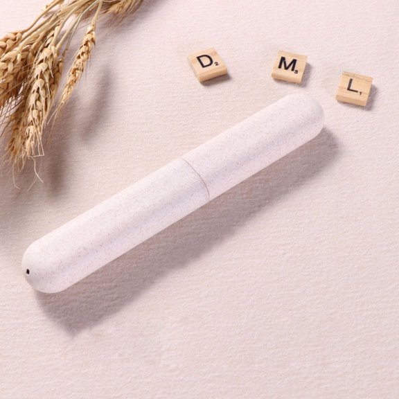 Travel Tooth Brush Case Lightweight Portable Dust-Proof Plastic Toothbrush Rack Holder Storage Box Beige
