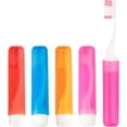 thumbnail image 1 of Travel Toothbrush 4Pcs Travel Toothbrush Set Mini Toothbrushes Soft Portable Toothbrushes Travels with Tooth Brush Cover Small Folding Toothbrush Individually Wrapped for Camping Home, 1 of 7