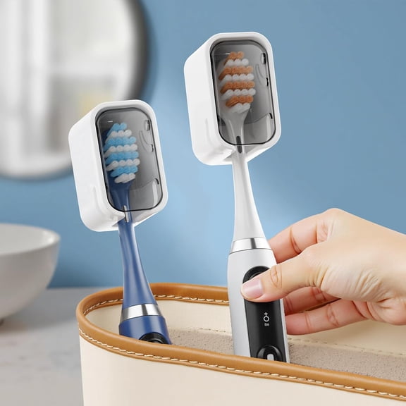 Travel Toothbrush Cover 2PCS Thickened, Electric Covers Caps, Portable&Daily Caps for Travel, Bathroom, Camping, Business, Grey