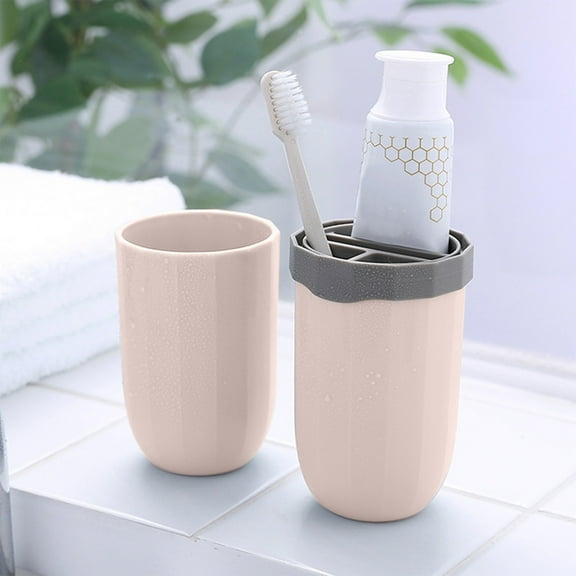 Travel Toothbrush Cup Capsule Hygiene Organizer Dual Compartment Portable Travel Essential for Camping Business Trip Safe Clean Toothbrush Storage