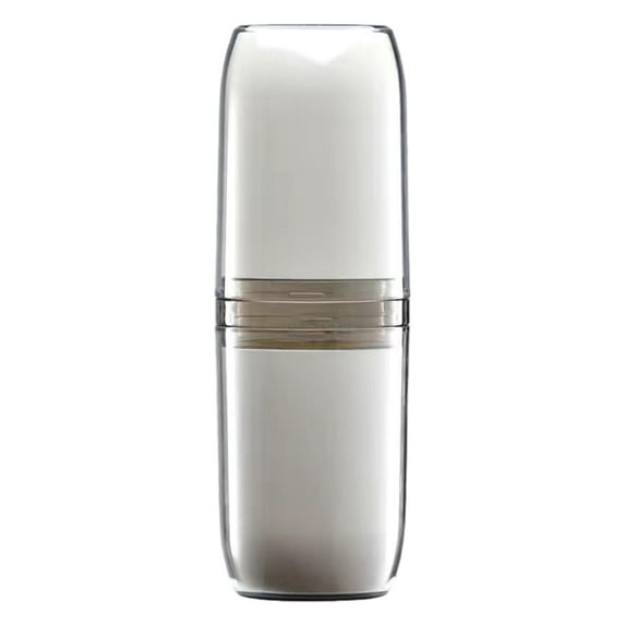 Travel Toothbrush Holder, Toothbrush Toothpaste Holder Case, Detachable Wash Gargle Cup, Dustproof Toothpaste Storage Box for Business Trip Gray