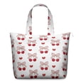 thumbnail image 1 of Travel Tote Bag with Cute Cherry Print Large Capacity Weekender Bag Featuring Sweet Red Fruit Patterns, Lightweight Multipurpose Bag for Travel Everyday Use, 1 of 5