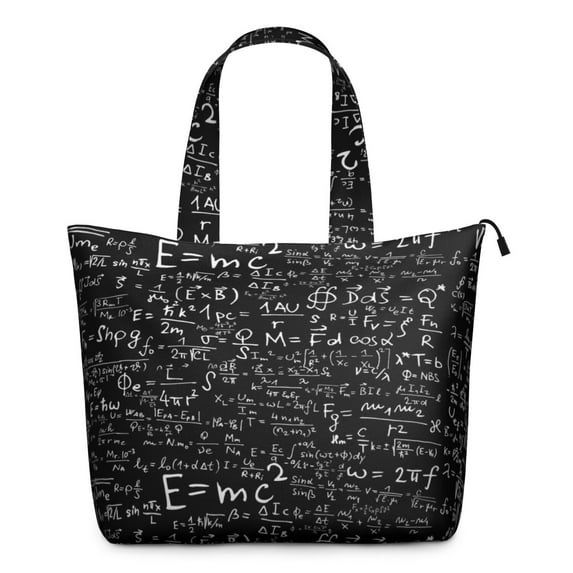 Travel Tote Bag Featuring Engineering Technology Prints Lightweight Multipurpose Weekender Bag with Multiple Pockets, Ideal for Scientific Formula Educational Wall Lovers