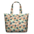 thumbnail image 1 of Travel Tote Bag with Tropical Pineapple Hawaiian Prints Large Capacity Weekender Bag Featuring Exotic Fruit Patterns, Yellow Golden Aesthetic Design, Lightweight Multipurpose, 1 of 5
