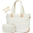 thumbnail image 1 of Travel  Tote Bag and cosmetic bag for Women, Large Puffer Tote Bag with Zipper Quilted Light Work Bag Laptop Crossbody Shoulder Bags, 1 of 5