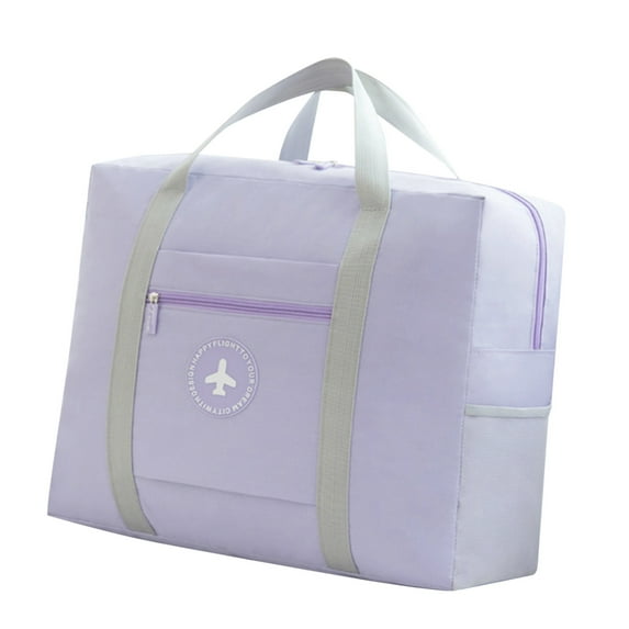 Travel Tote Bag for Women - Foldable & Expandable - Carry On Flight Approved - Small Gym Bag with Zipper - Slides over Luggage Handle