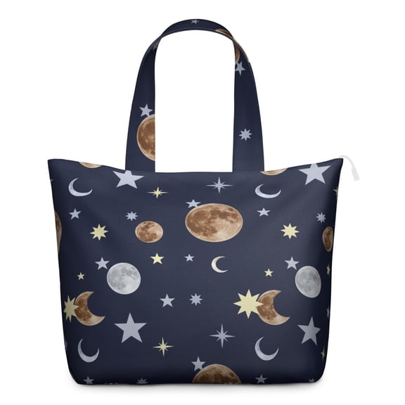 Travel Tote Bag with Rocket Spacecraft Print Lightweight Weekender Bag with Multiple Pockets for Weekend Getaways Business Trips