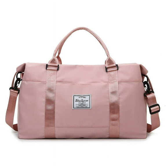 Travel Tote Duffel Gym bag with dry and wet separation-pink