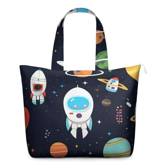 Travel Tote with Alien Nebula Cosmic Artwork Multipurpose Weekender Bag with Spacious Compartments, Lightweight Airplane Friendly