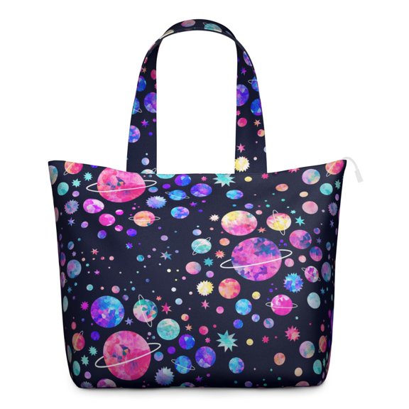 Travel Tote with Alien Nebula Cosmic Artwork Multipurpose Weekender Bag with Spacious Compartments, Lightweight Airplane Friendly