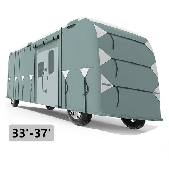 Travel Trailer Motorhome Camper RV Cover 33'-37', Heavy Duty Non-Woven, Weatherproof & Sun Protection