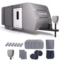 Travel Trailer RV Cover 7 Layers top Fits 20'-30' Reinforced windproof side-straps Anti-UV water-resistance heavy duty for Trailer RV