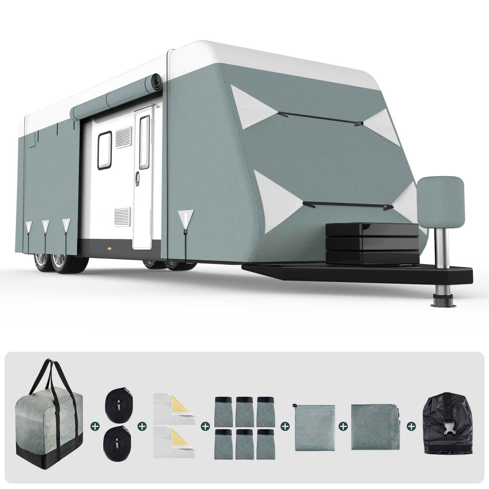 Travel Trailer RV Cover Upgraded 6 Layers Top 3 Layers Side Waterproof ...