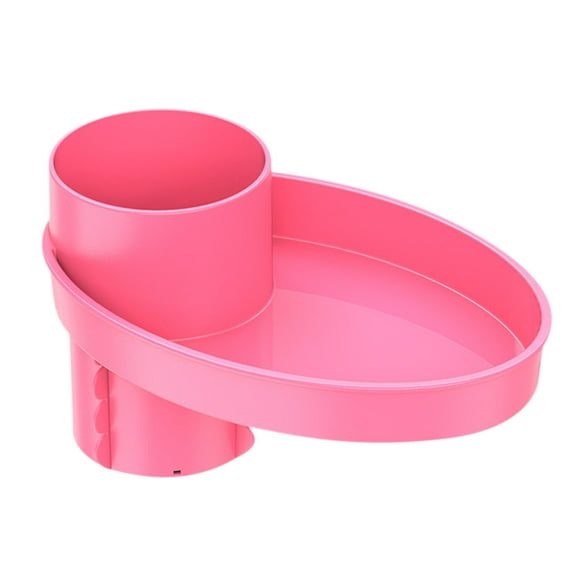 Travel Tray Oval Rotating Car Seat Cup Holder Snack Tray Car Seat Snack Tray Portable Multifunctional Travel Plate with Cup Holder Storage Tray Stroller Snack Tray for Most Car Seats