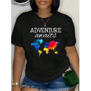 Travel Tshirt Wanderlust World Map Adventure Traveler Gift T-Shirt