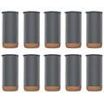 thumbnail image 1 of Travel Tumblers with Cork Bottom 16 oz. Set of 10, Bulk Pack - Double Wall Insulated, Matte Finish, Perfect for Iced Coffee, Soda, Other Beverages - Grey, 1 of 5