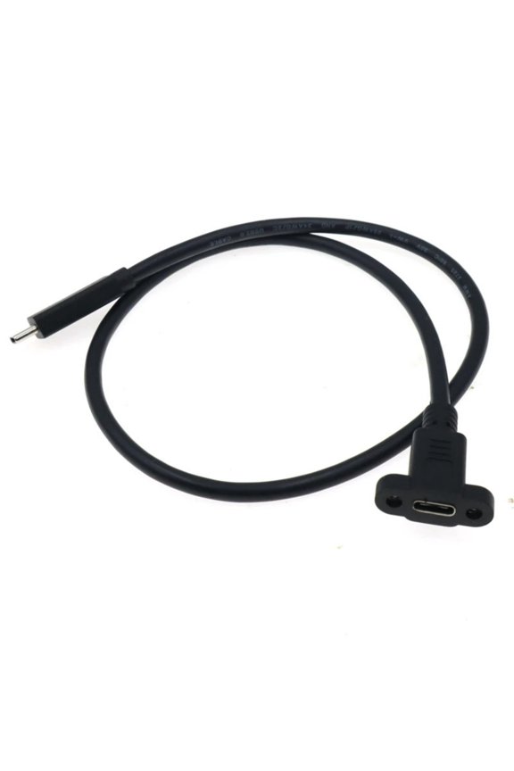 Travel USB C Male to Female Cable with Fixing Ear, Quick Charging & Sync Data Cord for Multiple Devices 30cm/50cm/1m