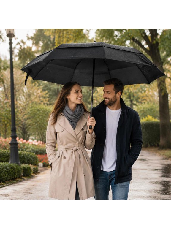 Travel Umbrella, 42-inch, Automatic Open Close, Compact Folding, Windproof, Rainproof, Sun Blocking Canopy