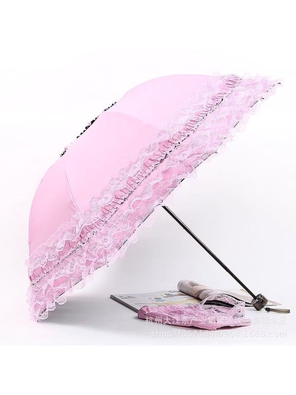 Travel Umbrella Folding UV Resistance Princess Lace Parasol Umbrellas Sun Umbrella for Women Girls