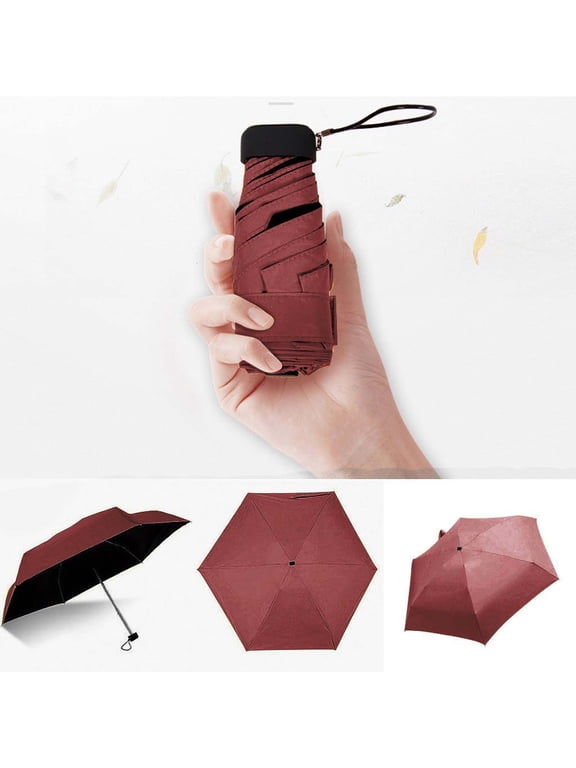 Travel Umbrella Mini Umbrellas for Rain Sun,Mini Travel Compact Windproof Umbrella - Small Folding Lightweight Sun & Rain Umbrellas with 95% UV Protection for Women Men
