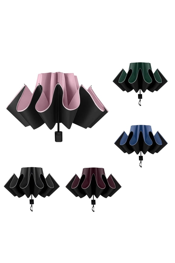 Travel Umbrella Small Compact Folding Umbrellas for Rain Windproof & Sun Protection UV Umbrella Portable 5-Fold Mini Parasol for Purse (UPF 50+) by PALIFEUR