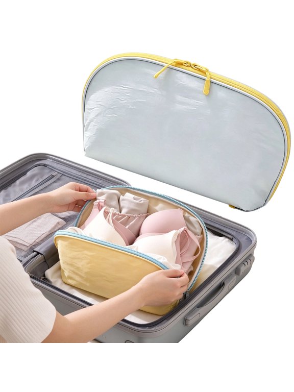Travel Underwear Organizer Bag, 3-in-1 Multi-Compartment & Waterproof, Large Lingerie Travel Bags