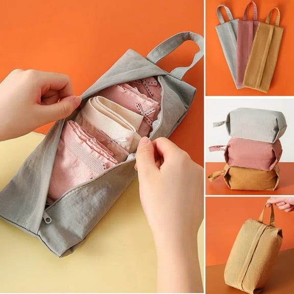 Travel Underwear Organizer Bag, Water-resistant Nylon with Multiple Compartments for Socks & Lingerie, Compact & Lightweight for Suitcase & Backpack Packing,Vsgery