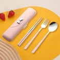 thumbnail image 1 of Travel Utensils with Case, Reusable Silverware Set for Lunch Box，Portable Cute Cutlery Set Adult, 18/8 Stainless Steel Spoon Fork Chopsticks for Work, Camping, Picnic, Dishwasher Safe, 1 of 8