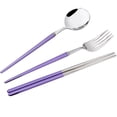 thumbnail image 1 of Travel Utensils, Portable 304 Stainless Steel Silverware Flatware Set, Include Fork Spoon Chopsticks with Case, 1 of 10