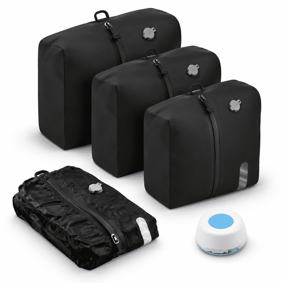 Travel Vacuum Packing Cubes, 3-Pack, IP68 Waterproof, 20L Capacity