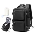 thumbnail image 1 of Travel Vacuum Seal Backpack with Compression for Women, Personal Item Bag United Airlines Approved, Waterproof Backpack with Air Pump, Backpack Airbag Mochila Bolso de Compression, Black, 1 of 9