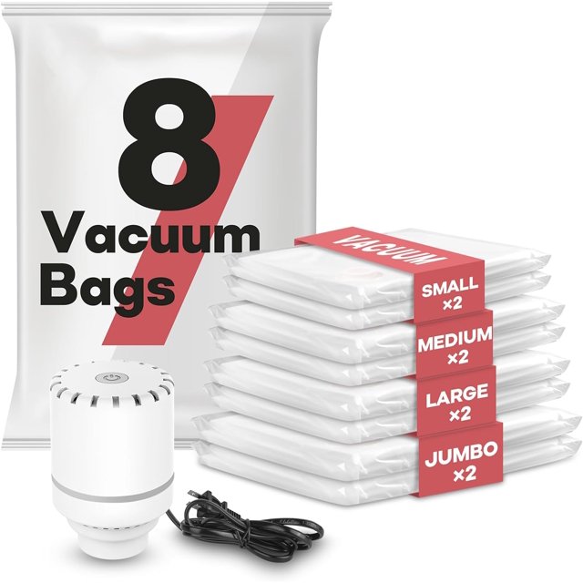 Travel Vacuum Storage Bags with Electric Pump Set of 8 Combo Vacuum