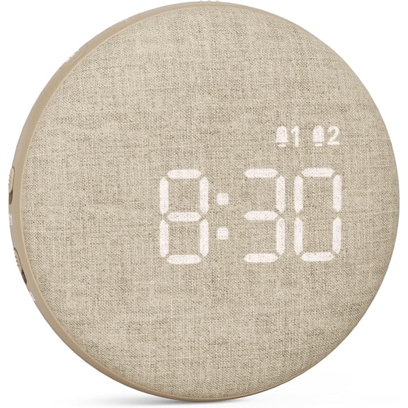 Travel Vibrating Alarm Clock for Heavy Sleepers Adults, Silent, Dual Clock, Compact Pillow Bed Shaker, Rechargeable Battery Operated, Small, Portable