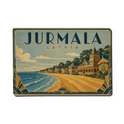 Travel Vintage Latvia Jurmala Vintage Metal Tin Sign Plaque Wall Decor for Cafe, Club, Garden Metal Poster 8x12Inch