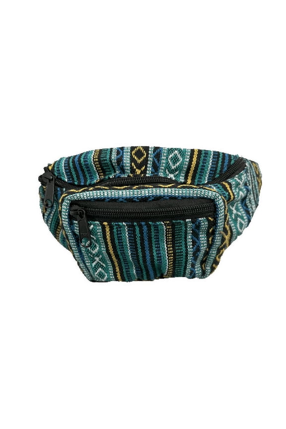 Travel Waist Bag ,Hemp Adjustable Waist Bag for all Purpose and multicolored -Turquoise