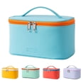 thumbnail image 1 of Travel Waterproof Cute Women Girls Cosmetic Organizer Makeup Bag with Zipper, Cyan Blue, 1 of 8