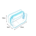 thumbnail image 1 of Travel Waterproof PVC Storage Pouch Makeup Case Toiletry Bag Cosmetic Bags Transparent BLUE L, 1 of 8