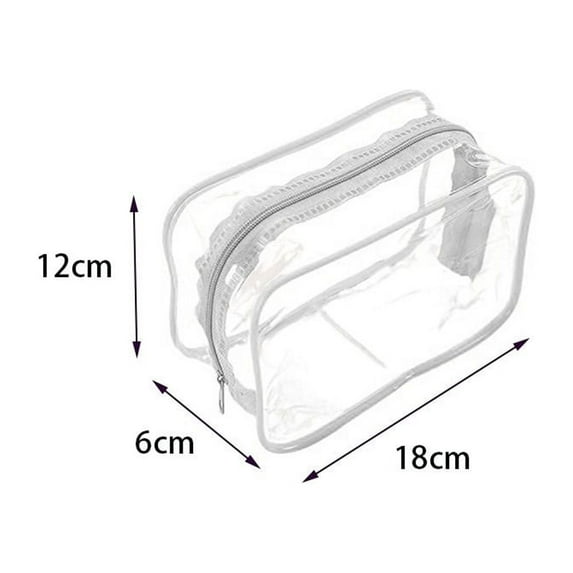 Travel Waterproof PVC Storage Pouch Makeup Case Toiletry Bag Cosmetic Bags Transparent WHITE M