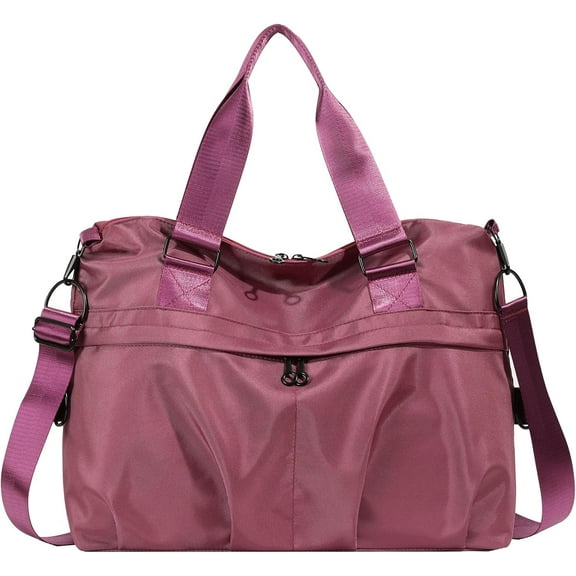 JUYGO Travel Weekender Bags for Women, Travel Duffle Bag with Laptop Compartment, Carry on Overnight Bag with Luggage Sleeve for Travel Gym, Purple