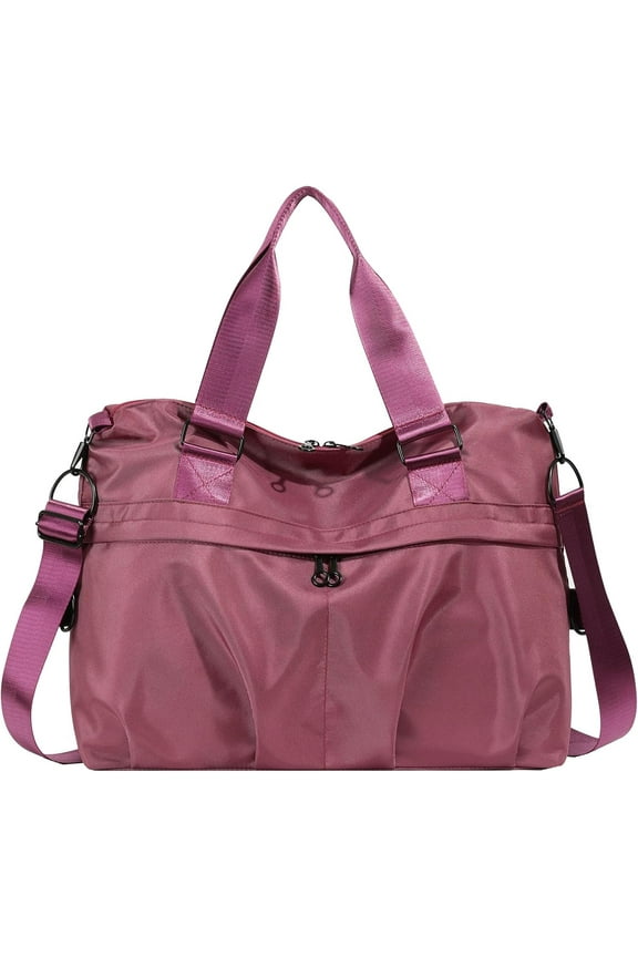 Travel Weekender Bags for Women, Travel Duffle Bag with Laptop Compartment, Carry on Overnight Bag with Luggage Sleeve for Travel Gym, Purple